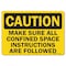 Signmission OSHA, Make Sure All Confined Space Instructions Are Followed, 10in X 7in Rigid Plastic, 710-L-19203 OS-CS-P-710-L-19203 - alternate 1